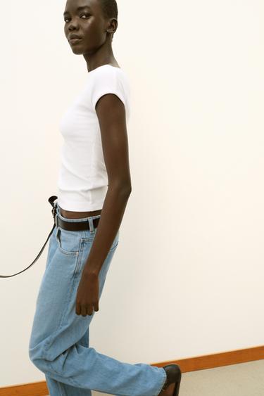 BOAT NECK T-SHIRT - White by Zara - Image 2