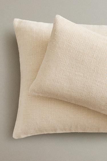 LINEN CUSHION COVER - Beige by Zara