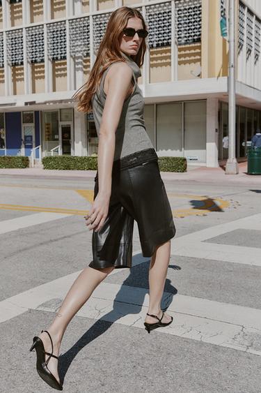 ASYMMETRIC HOUNDSTOOTH HEM LACE TOP - Black / Ecru by Zara - Image 2