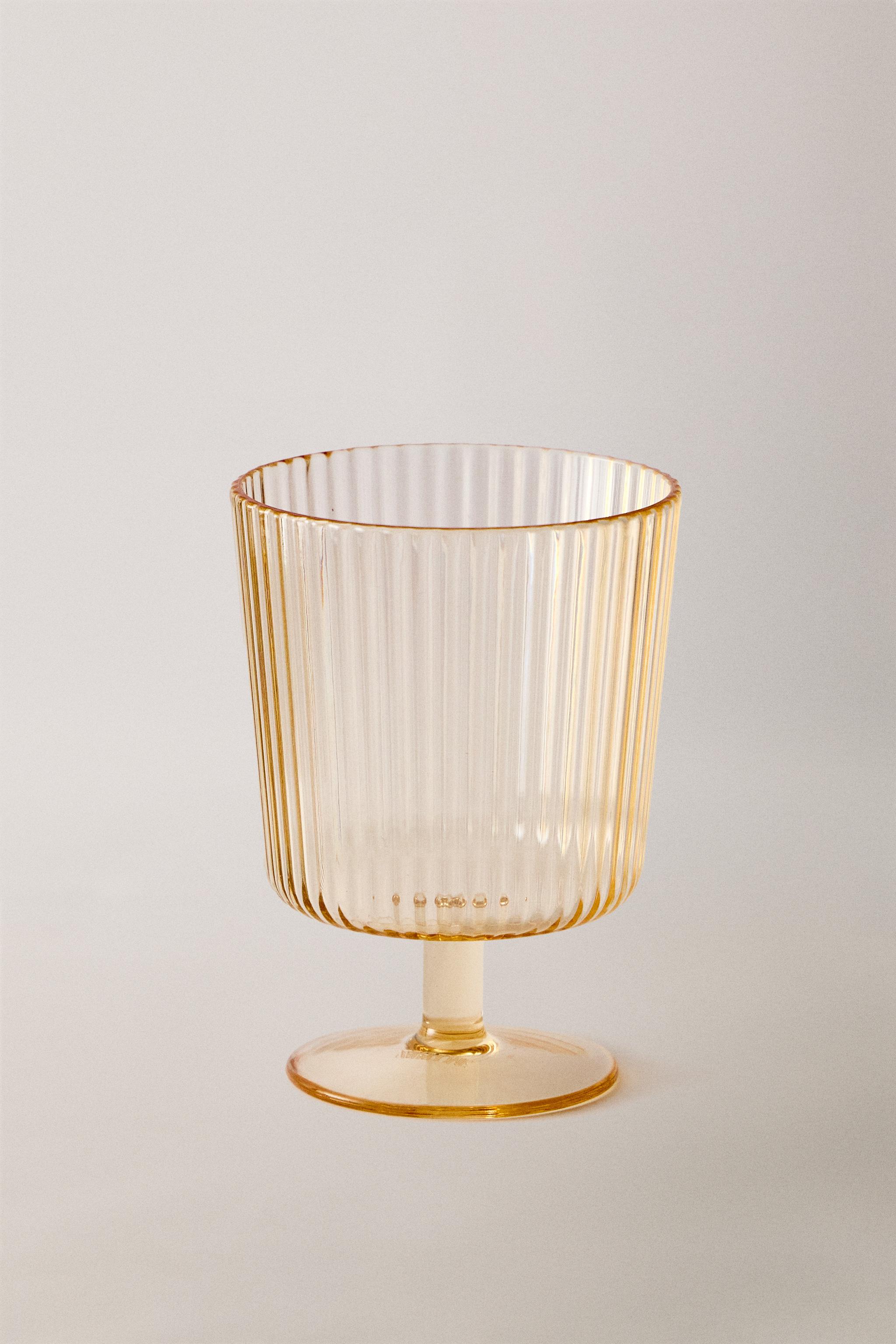 STRIPED ACRYLIC GLASS — Yellow