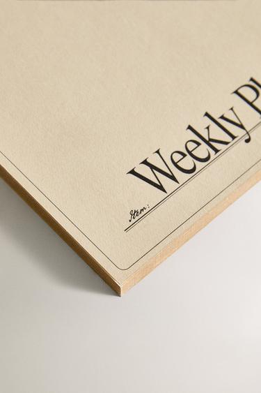 WEEKLY PLANNER WITH GOLDEN RIMS - Ecru by Zara - Image 1