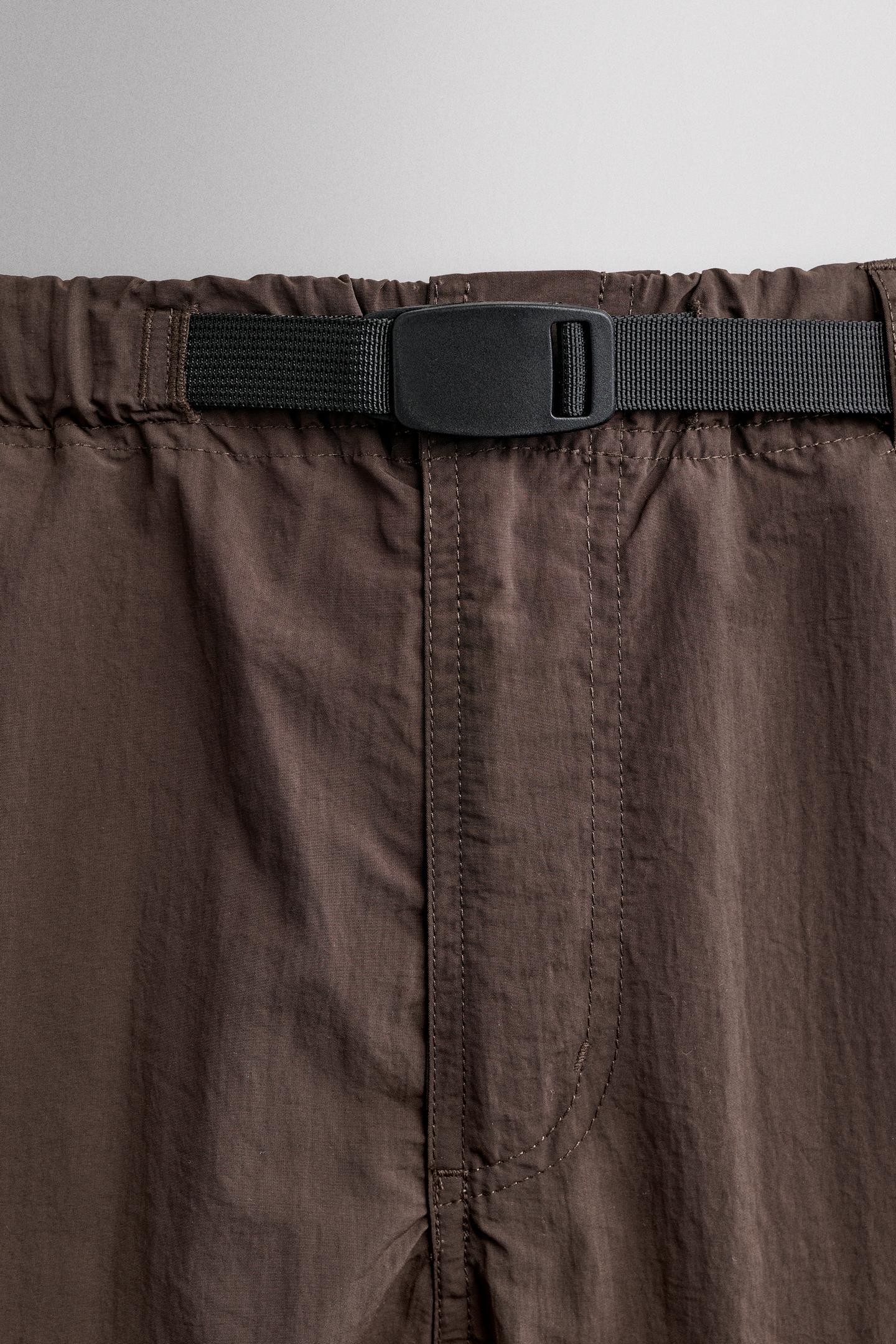 Мужские шорты Zara Technical Belted, цвет: Коричневый — фото 9