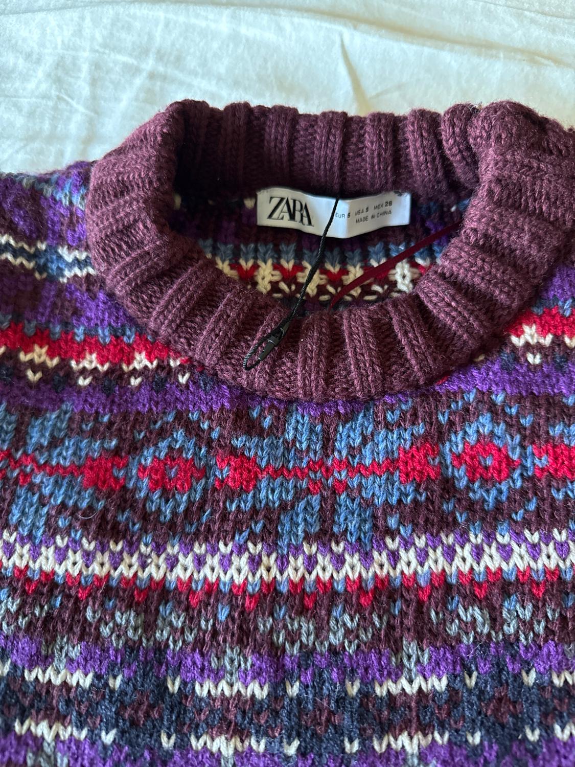 CONTRASTING KNIT JACQUARD SWEATER - Image 2