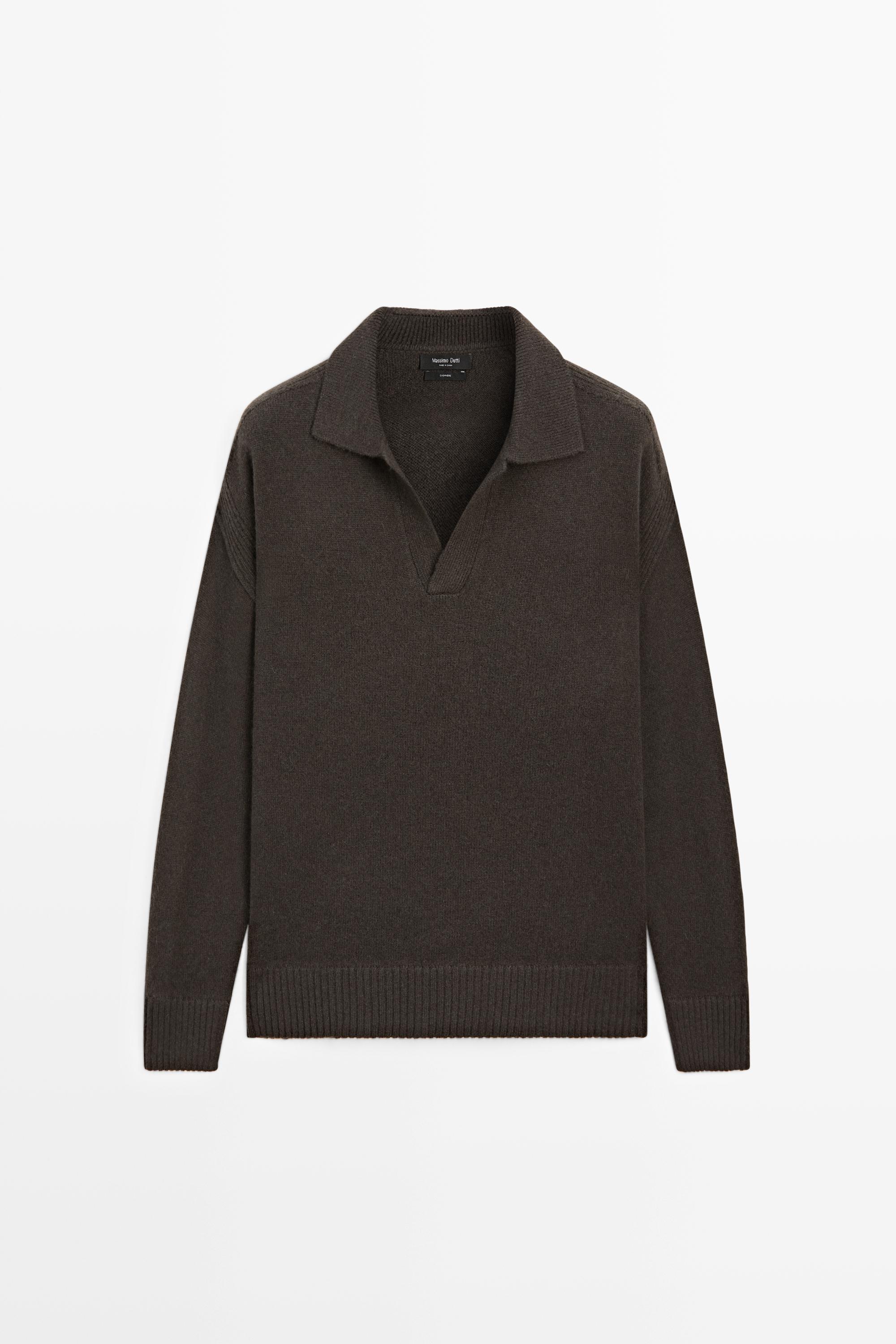 100% Cashmere Knit Polo Sweater