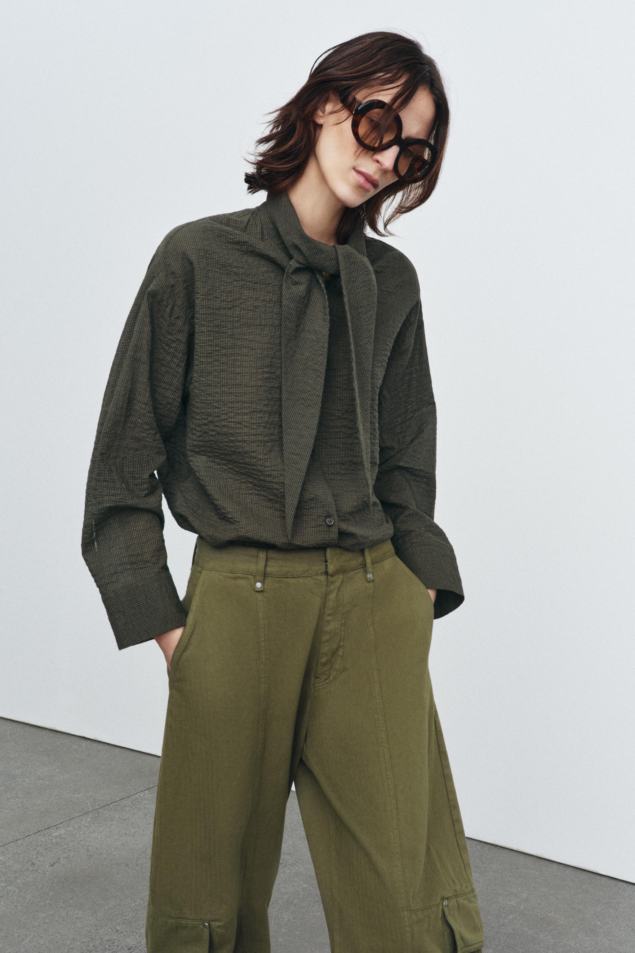 PLAID SHIRT WITH SCARF ZW COLLECTION