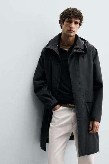 WATER-REPELLENT DETACHABLE TECHNICAL PARKA - Navy blue by Zara - Image 6