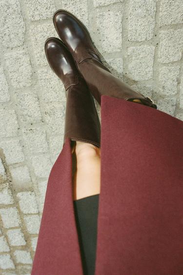 BUCKLE KNEE-HIGH BOOTS - Brown by Zara