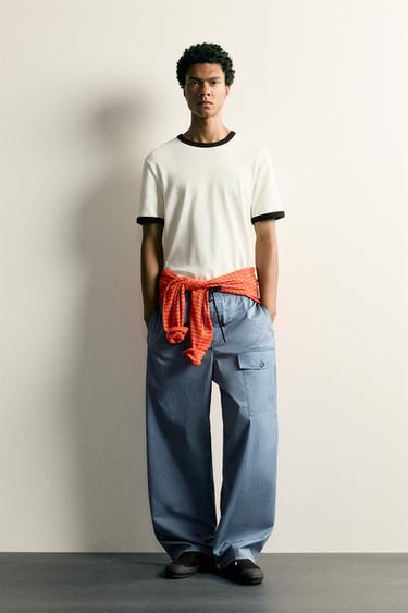 RELAXED FIT CARGO TROUSERS - Blue marl by Zara - Image 0
