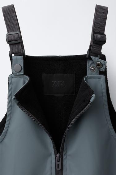 SALOPETTE EFFET GOMME WATER RESISTANT DOUBLURE POLAIRE - Gris bleu de Zara - Image 2