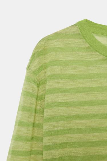 STRIPED KNIT JUMPER - Green stripe by Zara - Image 8