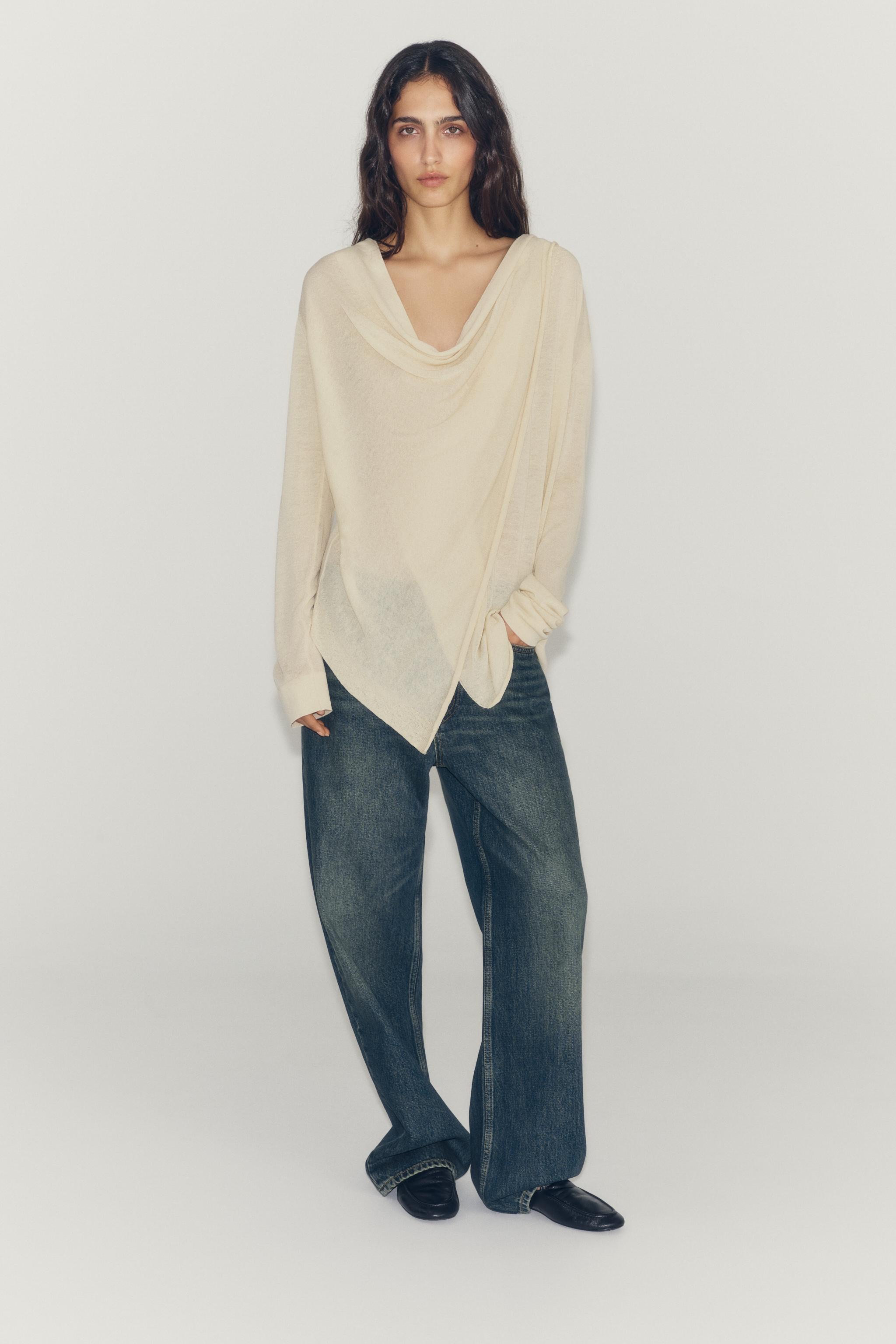 FINE KNIT FLOWY JACKET — Sand