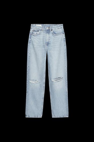 MOM-FIT-JEANS MIT RISSEN UND HOHEM BUND - Hellblau von Zara - Bild 0