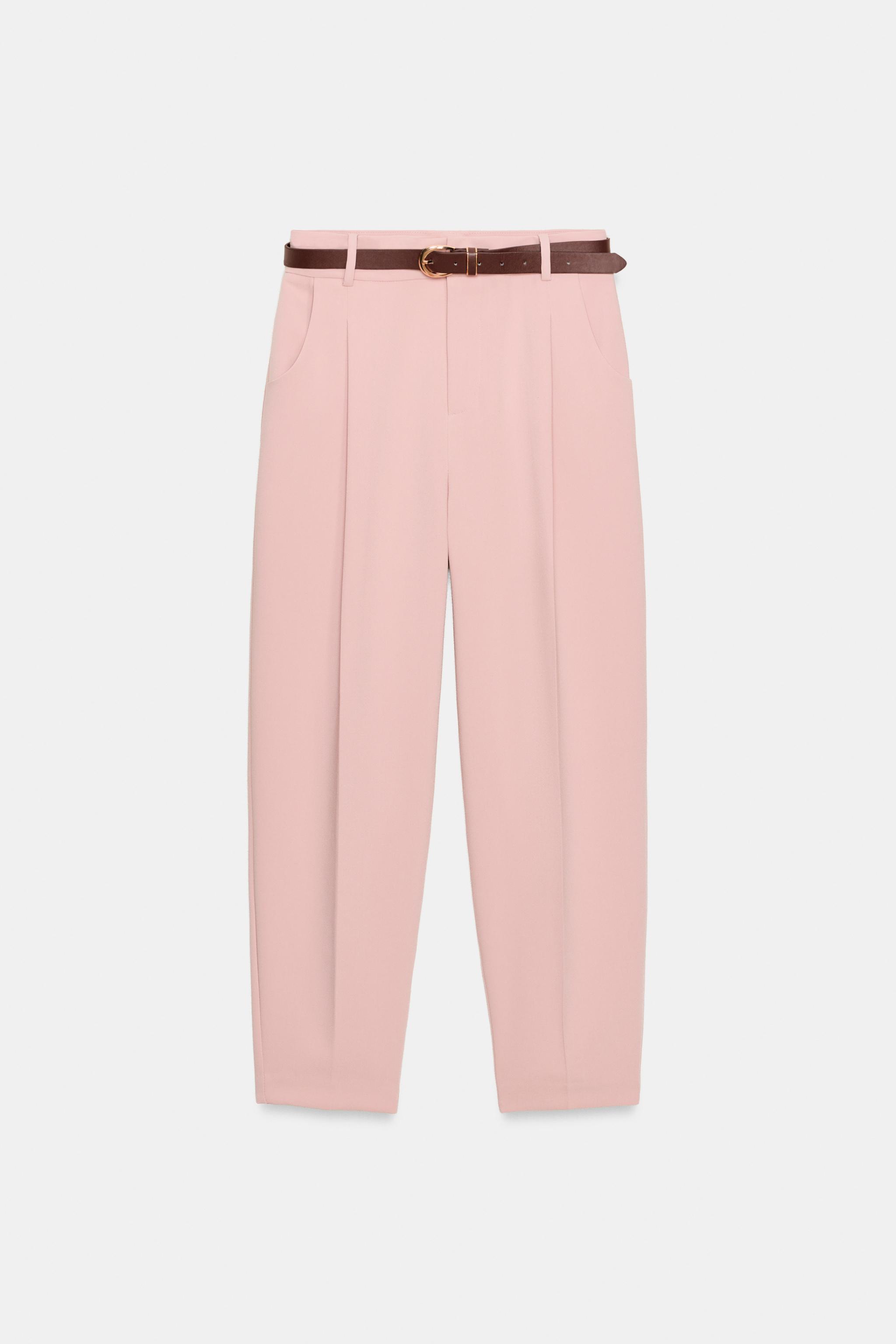 BELTED PLEATED PANTS