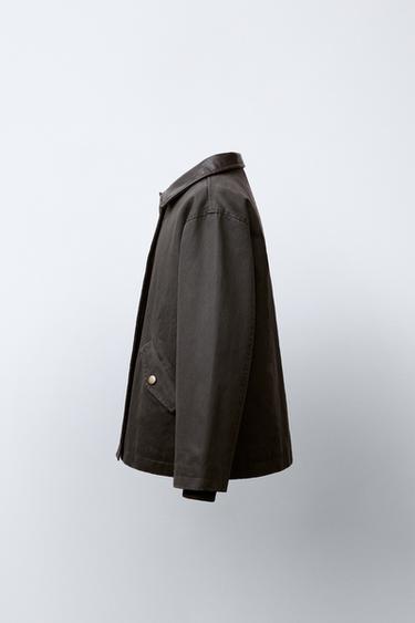 VESTE HUILÉE COL EN MATIÈRE SYNTHÉTIQUE - Marron de Zara - Image 2