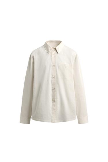 Zara 提花條紋襯衫 - 磨白色