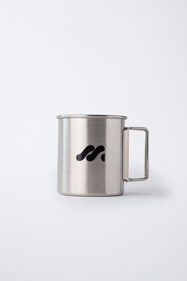 STAINLESS STEEL LOGO MUG 300ML - Dark silver by Zara - Image 3