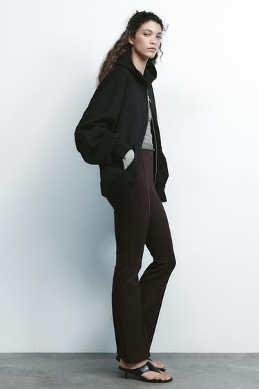 INTERLOCK BELL BOTTOM TROUSERS - Dark brown by Zara - Image 1