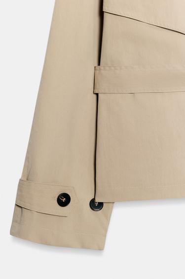 TRENCH COURT À ÉPAULETTES ET CEINTURE - Camel clair de Zara - Image 6