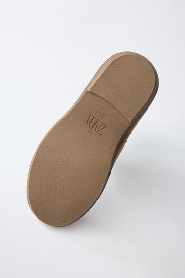 BOTTES EN CUIR BRODÉES - Marron sable de Zara - Image 6