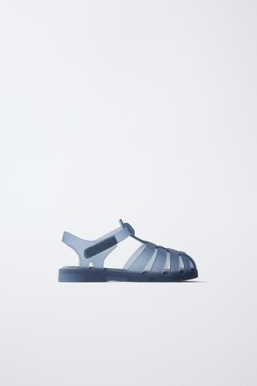 RUBBERISED CAGE SANDALS - Blue-Grey by Zara