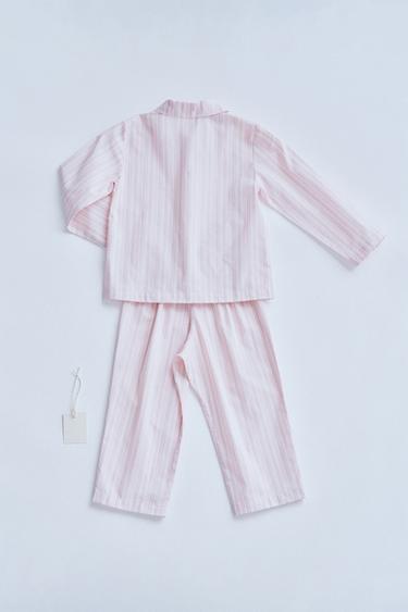 TIMELESZ - PYJAMA CHEMISE À RAYURES - Rose de Zara - Image 1