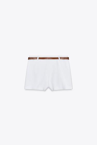JUPE-CULOTTE CROISÉE CEINTURE - Blanc cassé de Zara - Image 6
