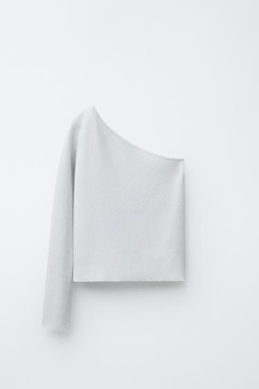 JERSEY ASIMÉTRICO BRILLO  - Plata de Zara
