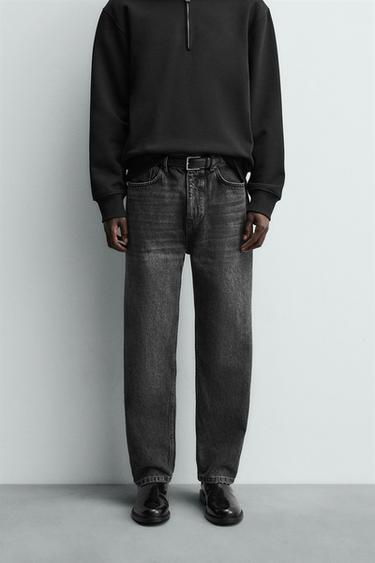 JEAN DROIT COUPE CHEVILLE - Noir de Zara