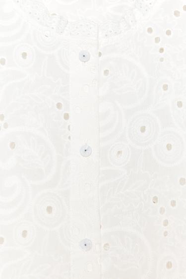 TOP WITH CUTWORK EMBROIDERY - White by Zara - Image 7