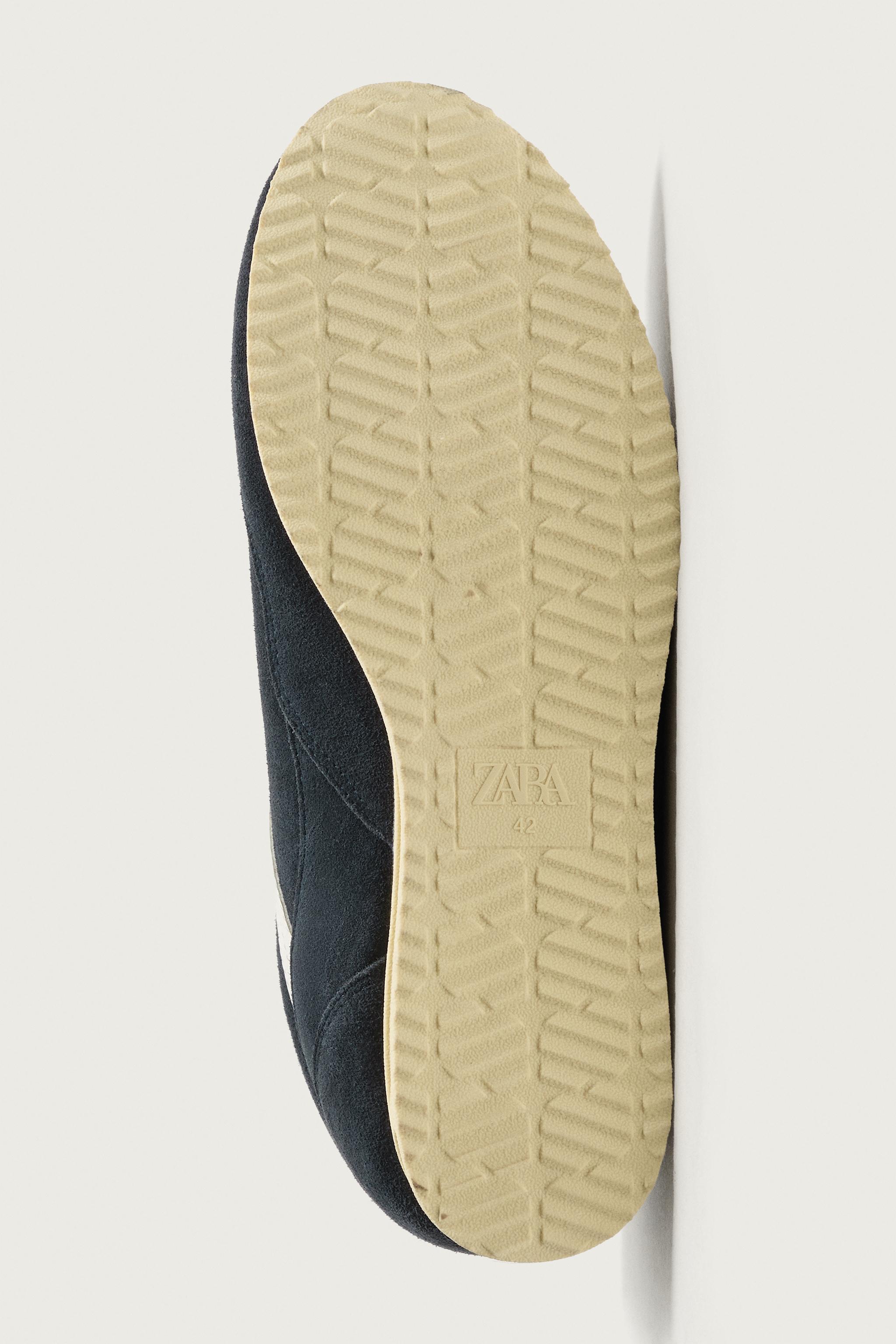 Мужские кроссовки Zara RETRO LEATHER SNEAKERS — фото 7