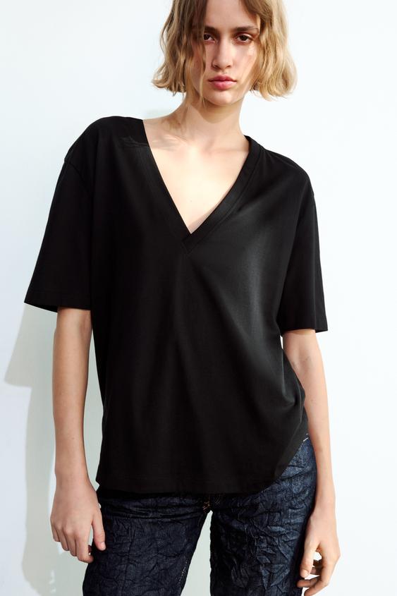 Top corto de rejilla para mujer, camiseta negra transparente, Camisetas  básicas holgadas, camisa de manga larga