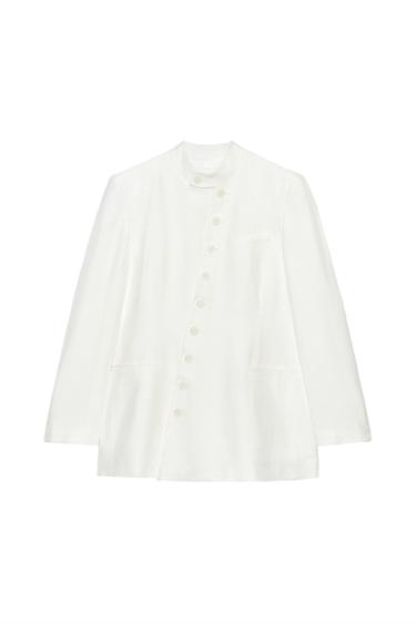 ZW COLLECTION DOUBLE-BREASTED BUTTONED BLAZER - Ecru by Zara
