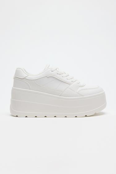 Zara PLATFORM SNEAKERS - White