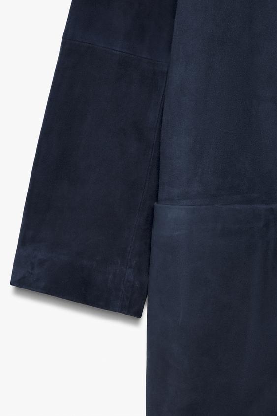 MANTEAU COMBINÉ 100% CUIR ZW COLLECTION - Bleu de Zara - Image 5
