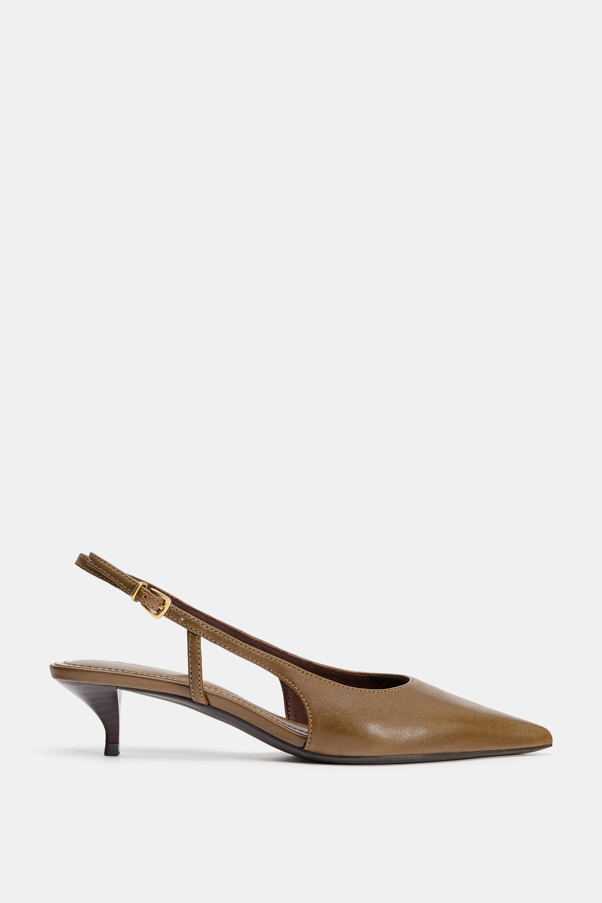 CHAUSSURES EN CUIR KITTEN HEEL
