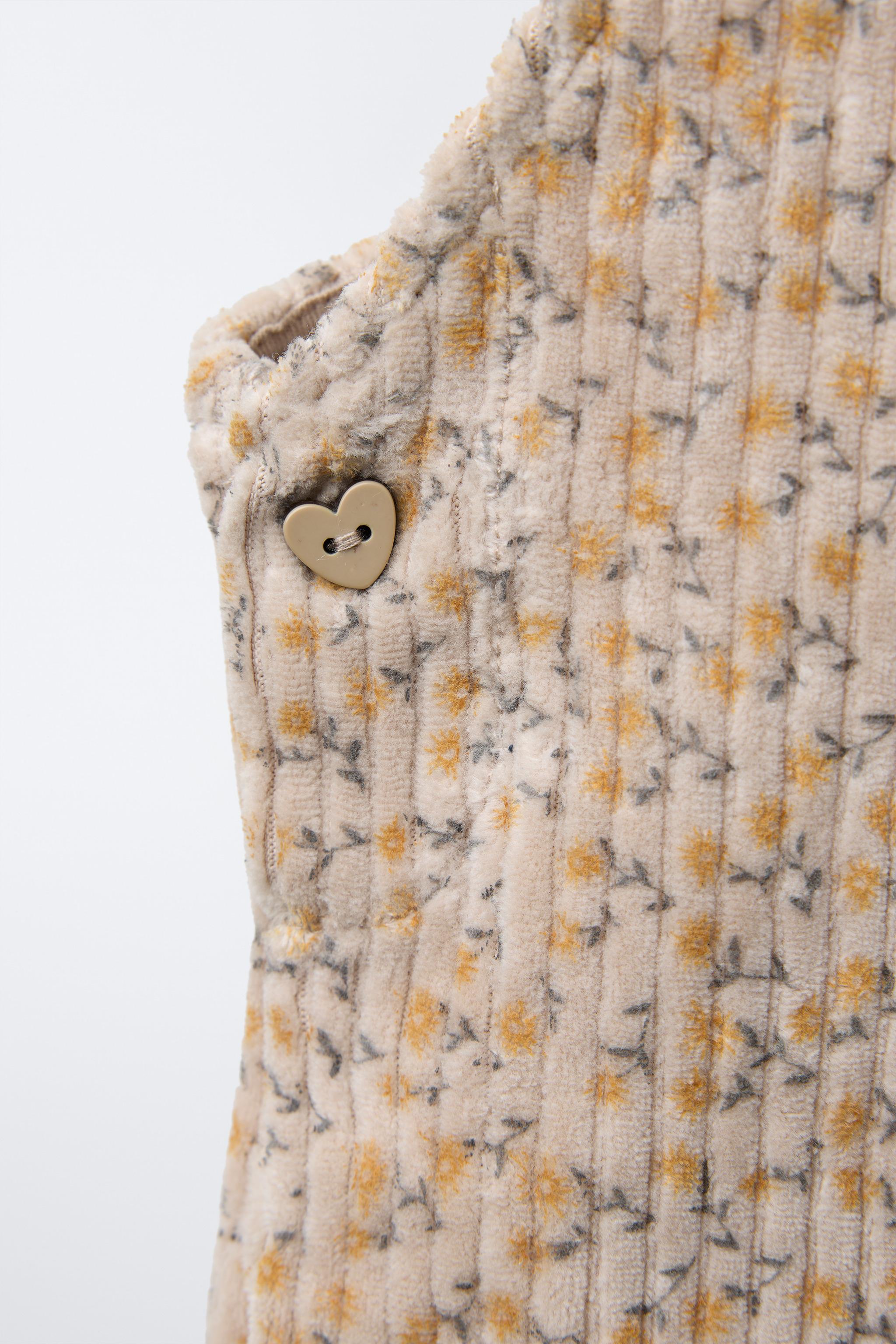 LONG FLORAL CORDUROY OVERALLS