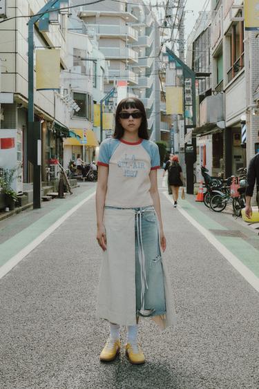 SARONG SKIRT - Oyster-white by Zara