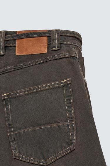 JORT EN DENIM À CEINTURE - Marron de Zara - Image 9