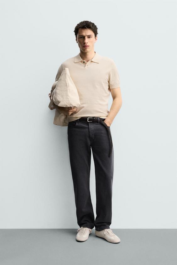 REGULAR FIT COTTON LINEN BLEND KNIT POLO SHIRT from Zara - $59.90