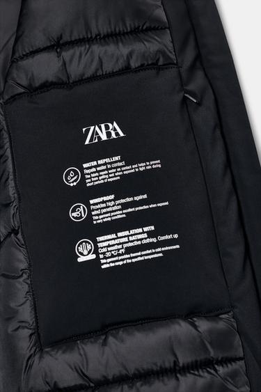 WASSERABWEISENDE WINDDICHTE JACKE MIT KAPUZE - Schwarz von Zara