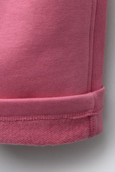 PANTALON EN MOLLETON WIDE LEG BRODÉ CAPIBARA - Rouge / Corail de Zara - Image 3