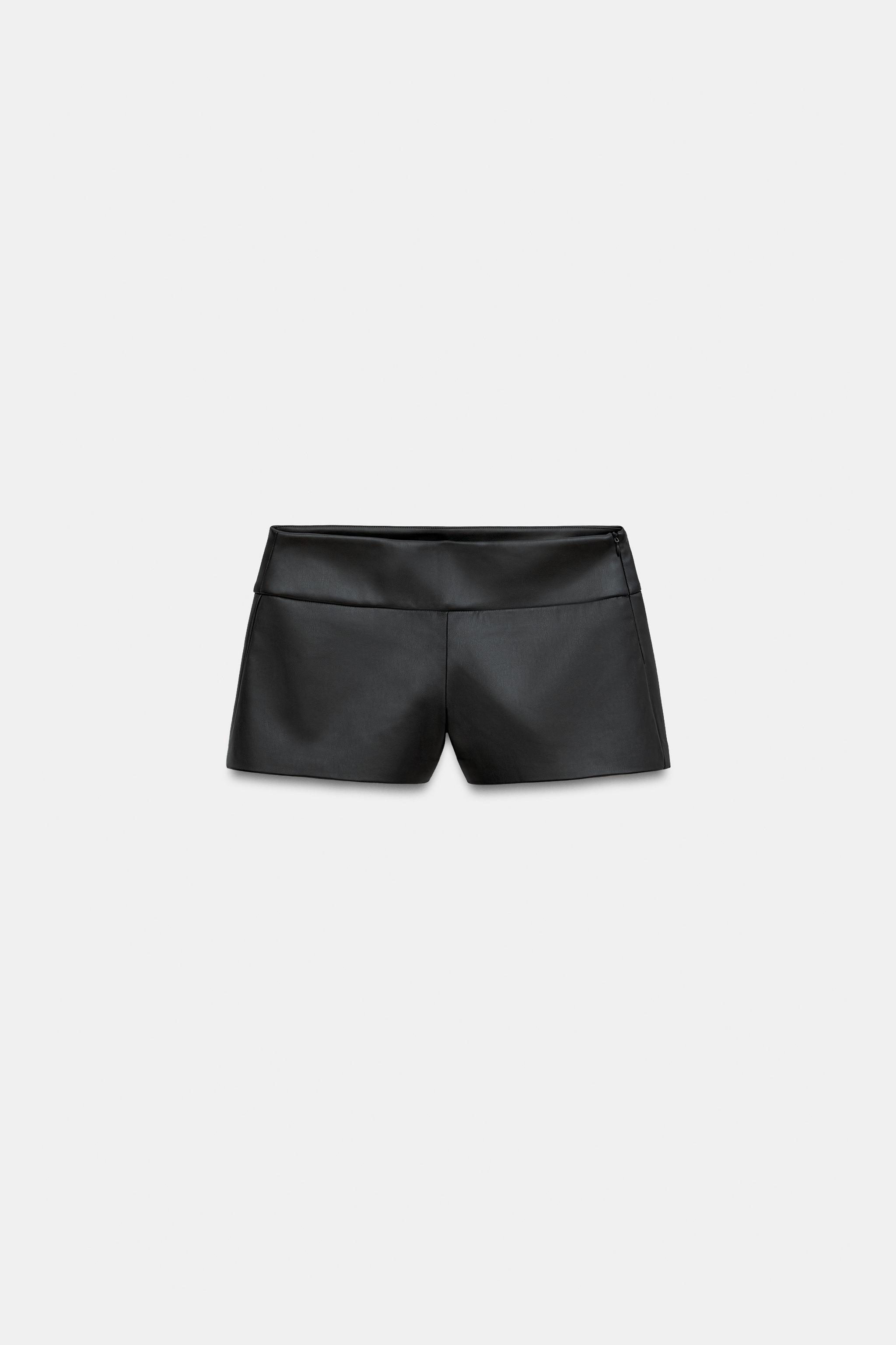 Faux Leather Mini Shorts by Zara