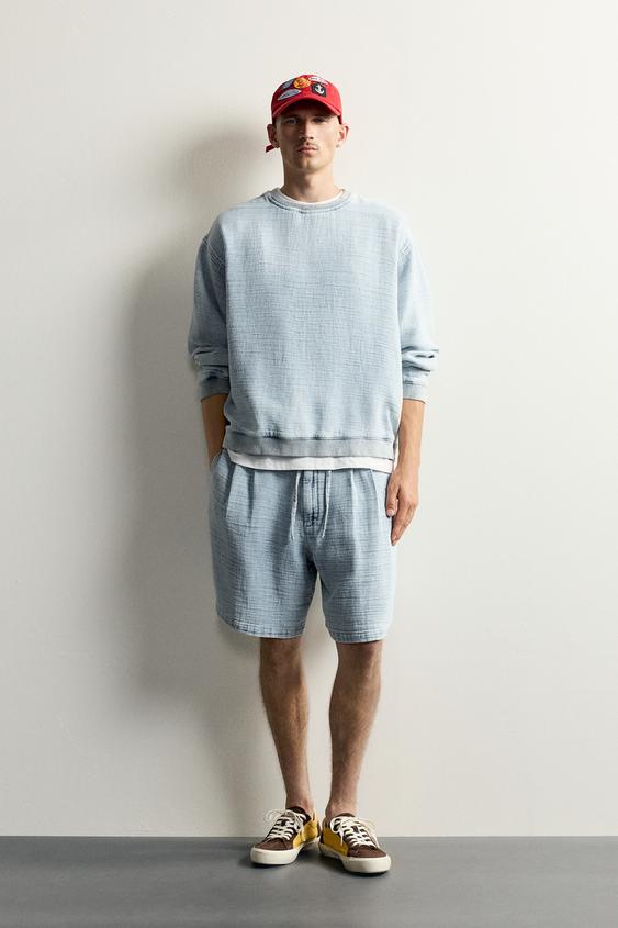 SOFT DOKULU SOLUK SWEATSHIRT