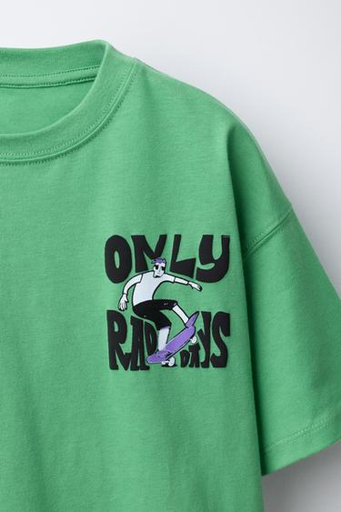 SKATER PRINT T-SHIRT - Green by Zara - Image 2