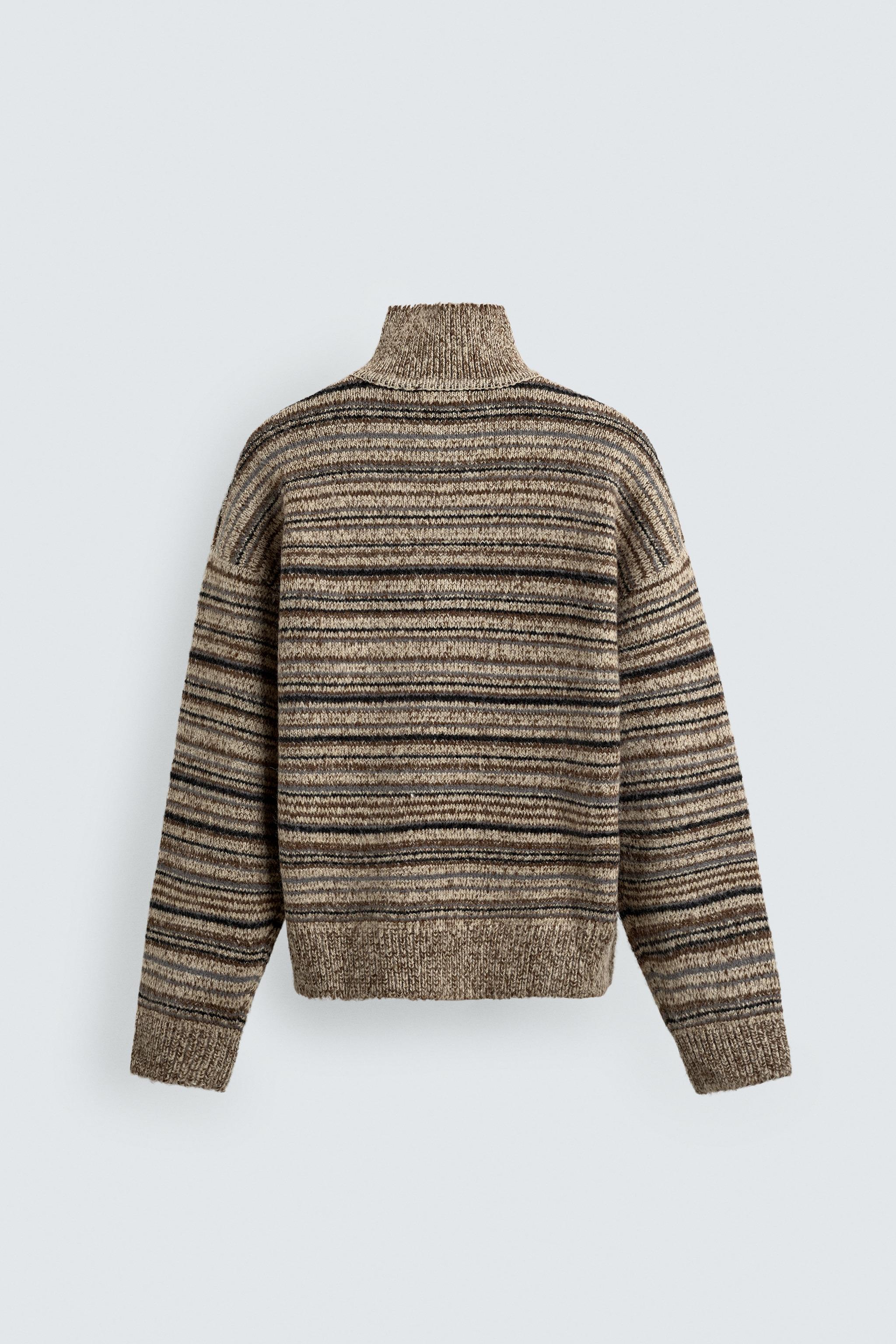 QUARTER-ZIP CABLE KNIT JUMPER