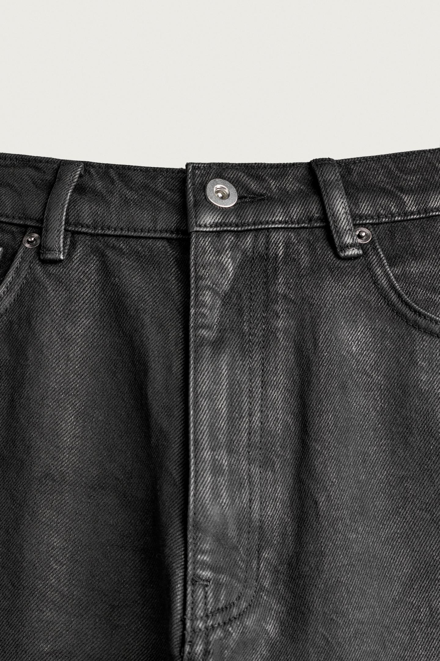 Мужские джинсы Zara Wax-Effect Loose Fit, цвет: Чёрный — фото 9