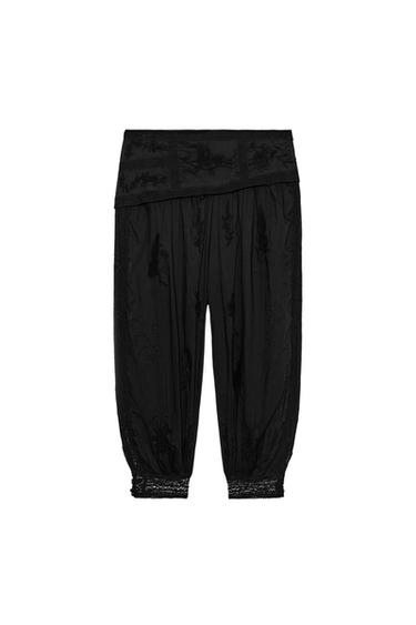 PANTALÓN BOMBACHO BORDADOS ZW COLLECTION - Negro de Zara