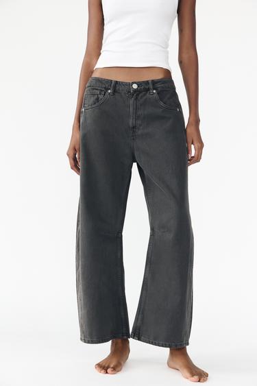 JEANS TRF RELAXED BALLOON TIRO MEDIO - Gris oscuro de Zara