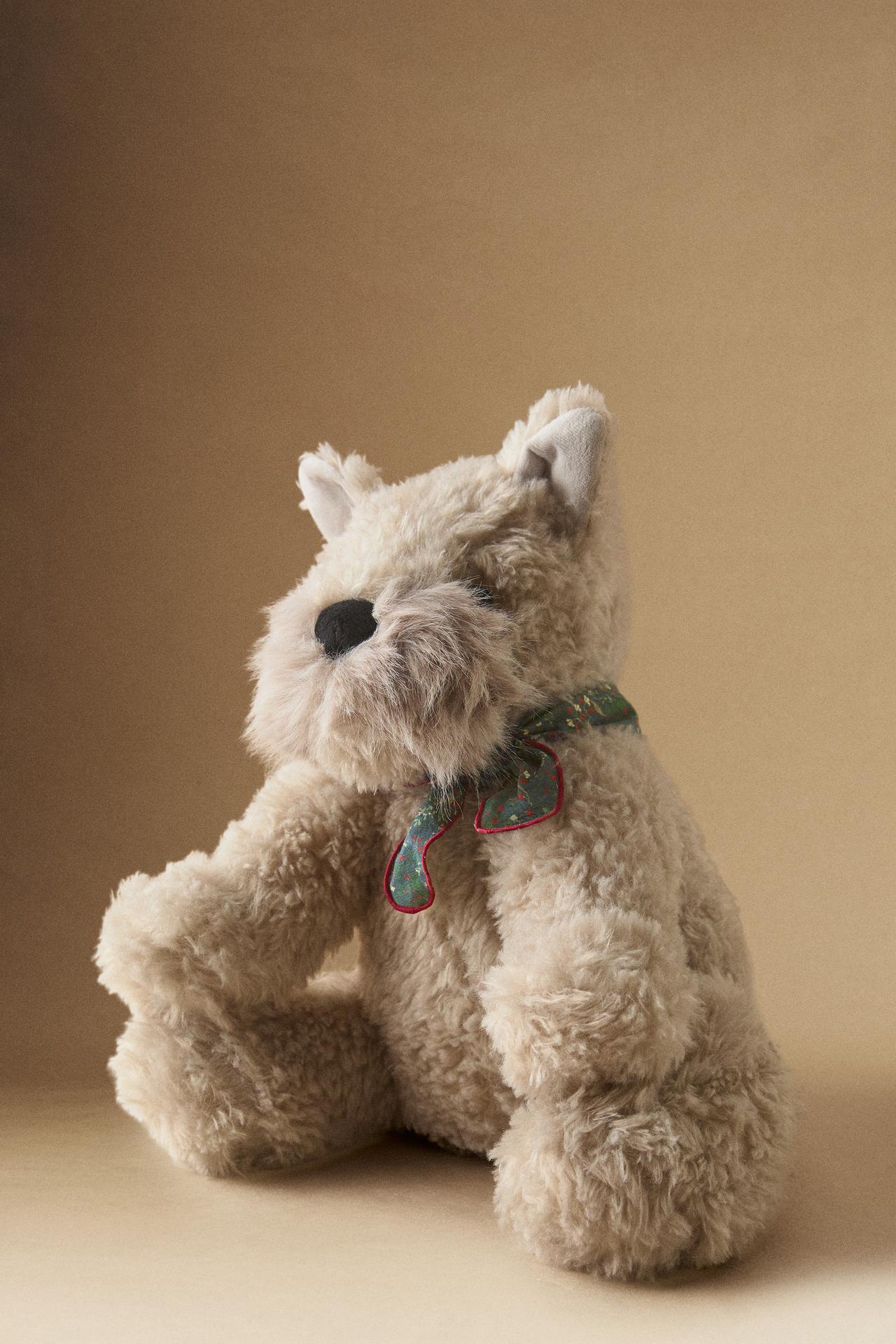 KIDS' LARGE DOG PLUSH TOY CHRISTMAS — Gray