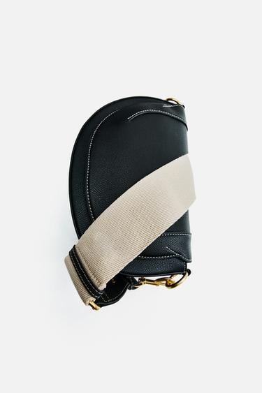 BANDOLERA PESPUNTE CANVAS - Negro de Zara